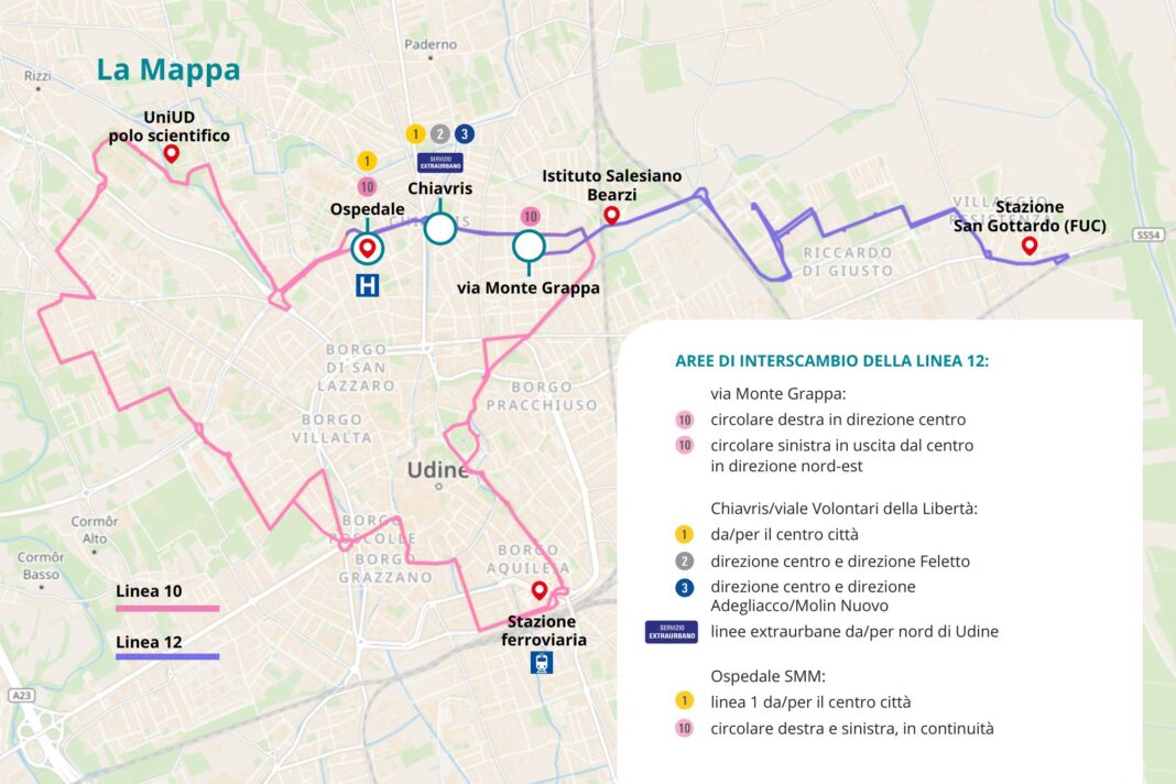 nuova linea urbana 12 udine